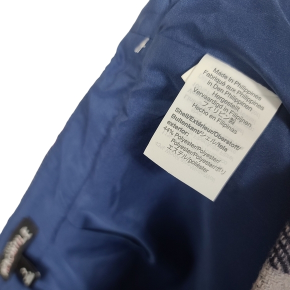 J. Crew Mercantile Plaid Blue Pink Ruffle Wool Blend Back Zip Mini Skirt 2 - Picture 5 of 7